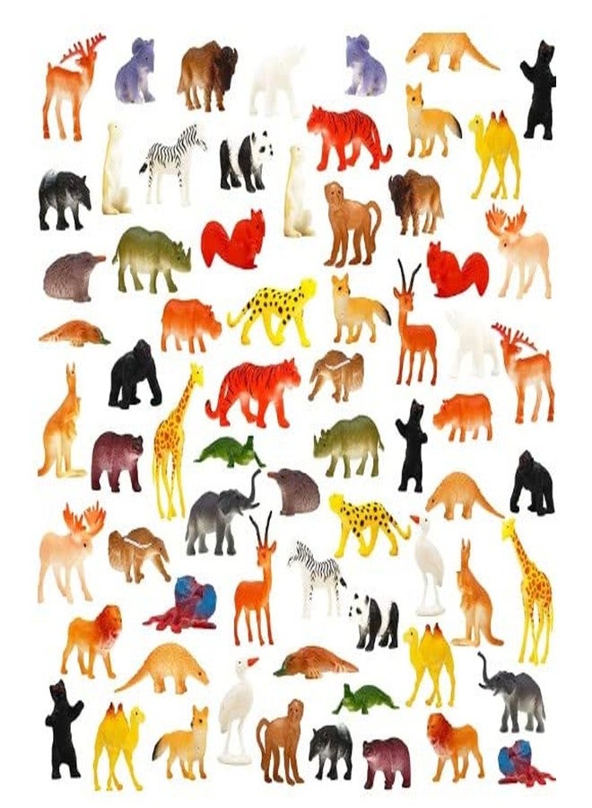 Mallexo مجموعة ألعاب حيوانات المزرعة والغابة المصغرة الواقعية من ماليكسو | 58 قطعة من مجسمات حيوانات الغابة البرية للأطفال من الجنسين: أسد، نمر، دب، قرد، باندا. هدية مثالية لأعياد ميلاد الأطفال. - Image 1